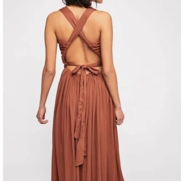 FREE PEOPLE Endless Summer Brown Cutout Maxi Dress - Picture 9 of 9